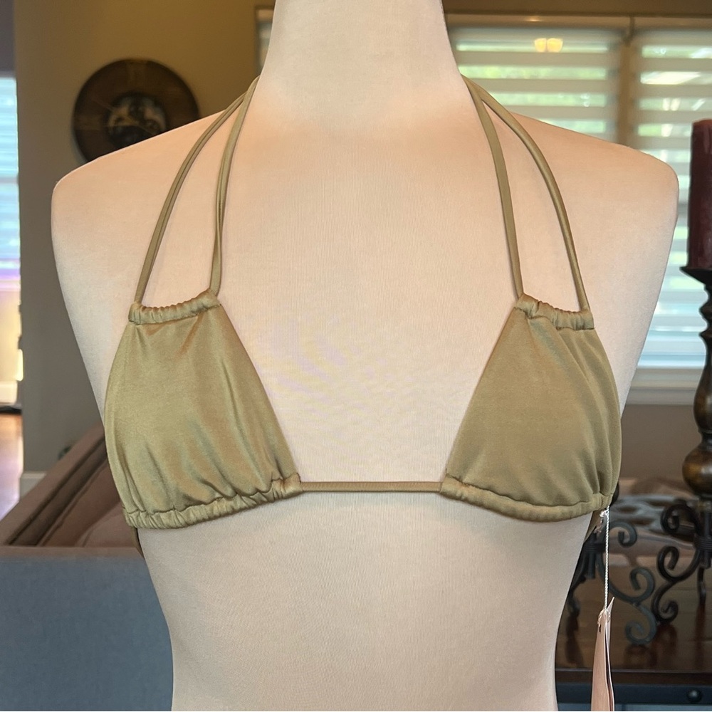 NWT We Are HAH X Free People XS S M L Titsy String Bikini Top Shroom Gold
